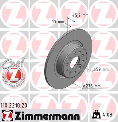 Zimmermann 110.2218.20 - Гальмівний диск autozip.com.ua
