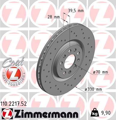 Zimmermann 110.2217.52 - Гальмівний диск autozip.com.ua
