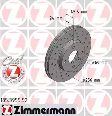 Zimmermann 185.3955.52 - Гальмівний диск autozip.com.ua