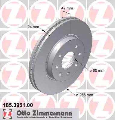 Zimmermann 185.3951.00 - Гальмівний диск autozip.com.ua