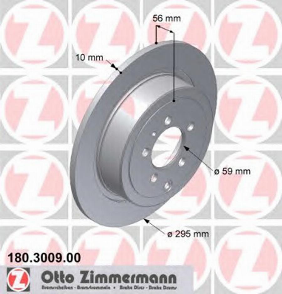 Zimmermann 180 3009 00 - Гальмівний диск autozip.com.ua