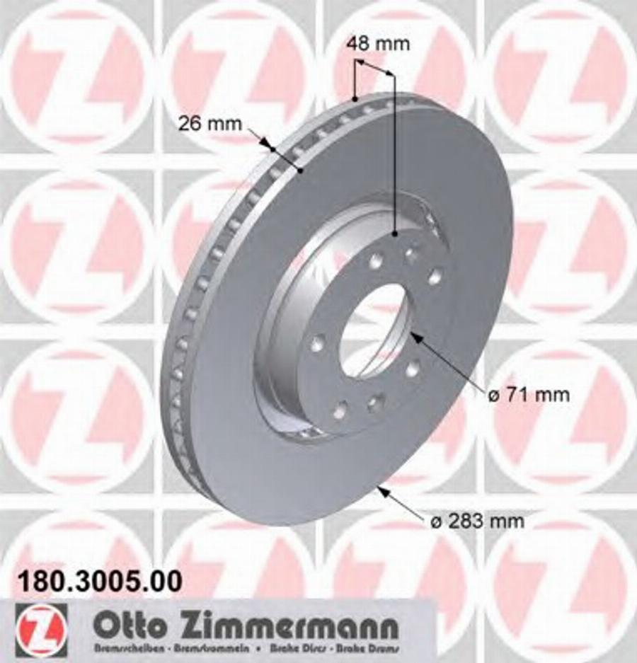 Zimmermann 180 3005 00 - Гальмівний диск autozip.com.ua
