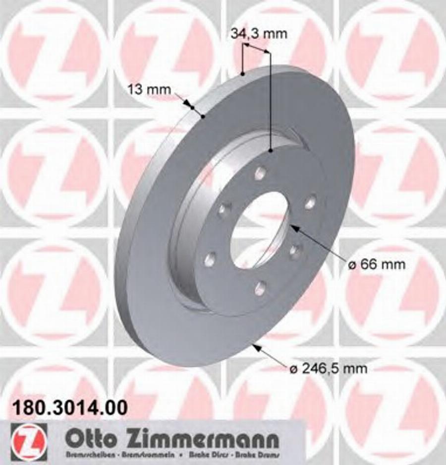 Zimmermann 180.3014.00 - Гальмівний диск autozip.com.ua