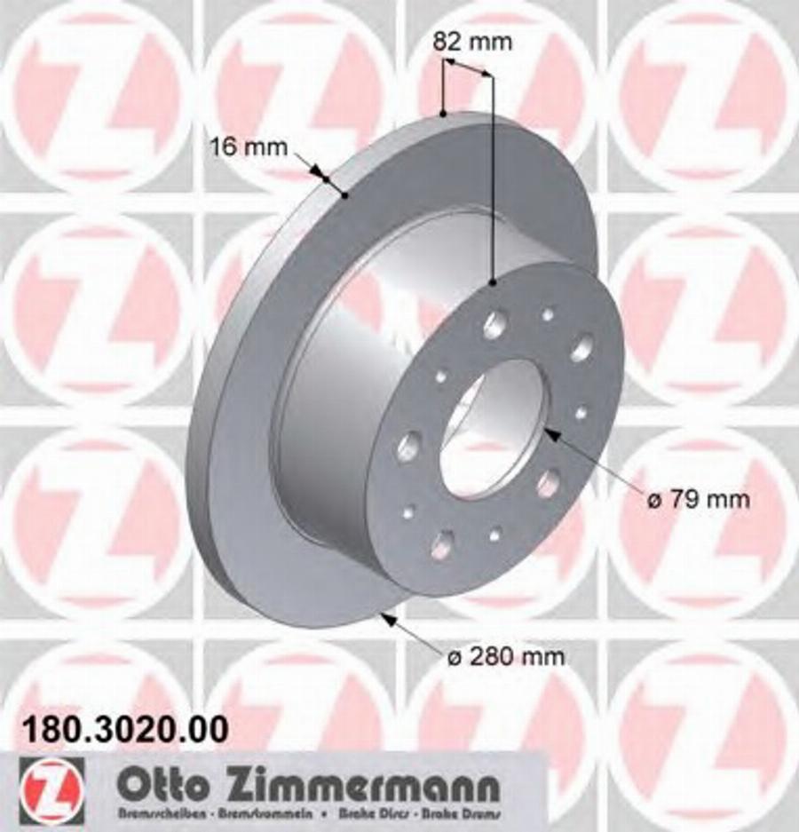 Zimmermann 180.3020.00 - Гальмівний диск autozip.com.ua