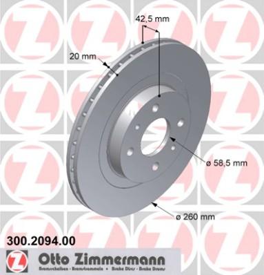 Zimmermann 300.2094.00 - Гальмівний диск autozip.com.ua