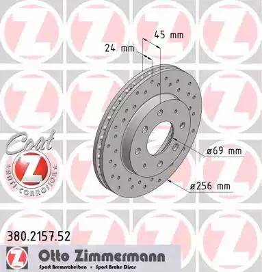 Zimmermann 380.2157.52 - Гальмівний диск autozip.com.ua
