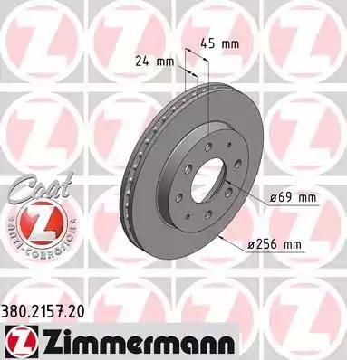 Zimmermann 380.2157.20 - Гальмівний диск autozip.com.ua