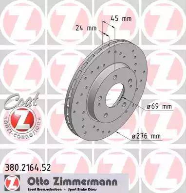 Zimmermann 380.2164.52 - Гальмівний диск autozip.com.ua