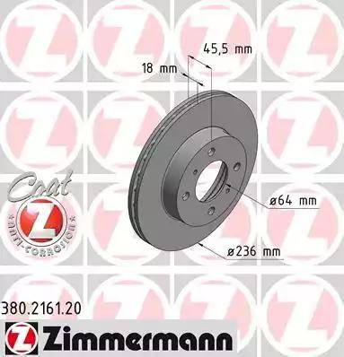 Zimmermann 380.2161.20 - Гальмівний диск autozip.com.ua