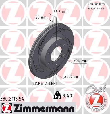 Zimmermann 380.2116.54 - Гальмівний диск autozip.com.ua