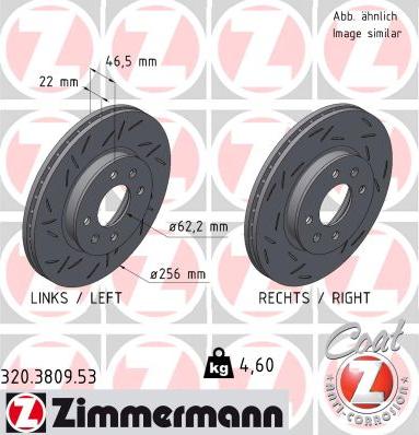 Zimmermann 320.3809.53 - Гальмівний диск autozip.com.ua