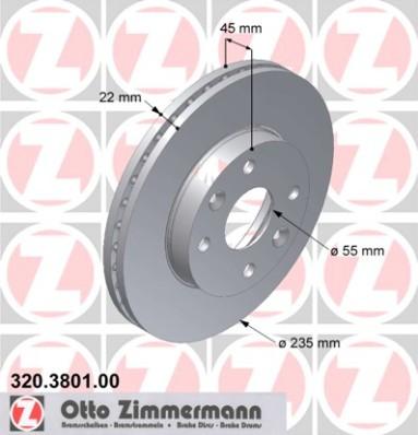 Zimmermann 320.3801.00 - Гальмівний диск autozip.com.ua