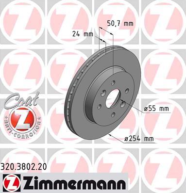 Zimmermann 320.3802.20 - Гальмівний диск autozip.com.ua