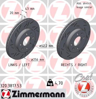Zimmermann 320.3817.53 - Гальмівний диск autozip.com.ua