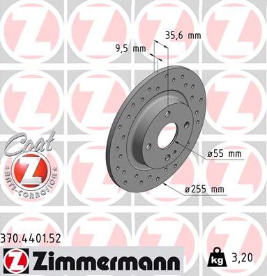 Zimmermann 370.4401.52 - Гальмівний диск autozip.com.ua