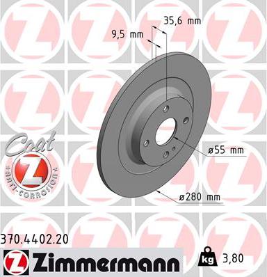 Zimmermann 370.4402.20 - Гальмівний диск autozip.com.ua