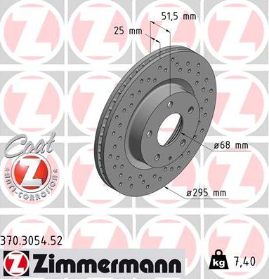Zimmermann 370.3054.52 - Гальмівний диск autozip.com.ua