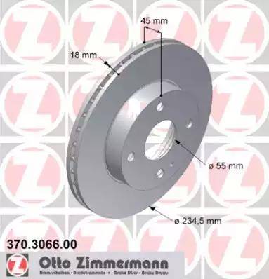 Zimmermann 370.3066.00 - Гальмівний диск autozip.com.ua