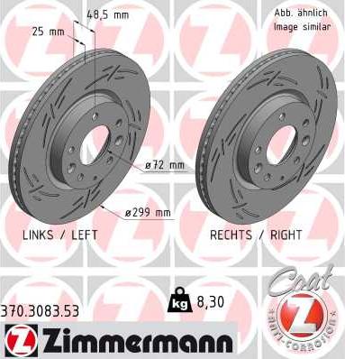 Zimmermann 370.3083.53 - Гальмівний диск autozip.com.ua