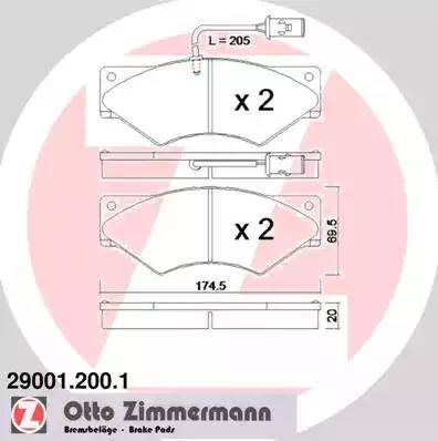 Zimmermann 29001.200.1 - Гальмівні колодки, дискові гальма autozip.com.ua