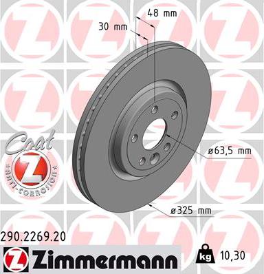 Zimmermann 290.2269.20 - Гальмівний диск autozip.com.ua