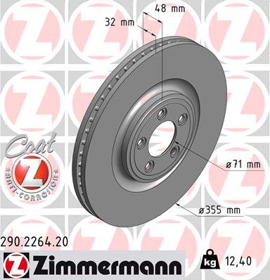 Zimmermann 290.2264.20 - Гальмівний диск autozip.com.ua