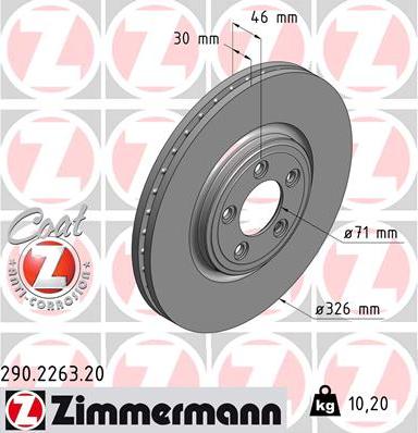 Zimmermann 290.2263.20 - Гальмівний диск autozip.com.ua