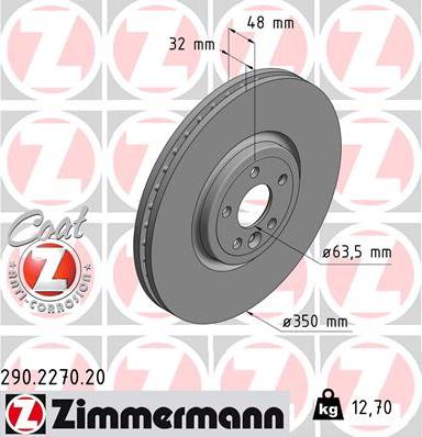 Zimmermann 290.2270.20 - Гальмівний диск autozip.com.ua