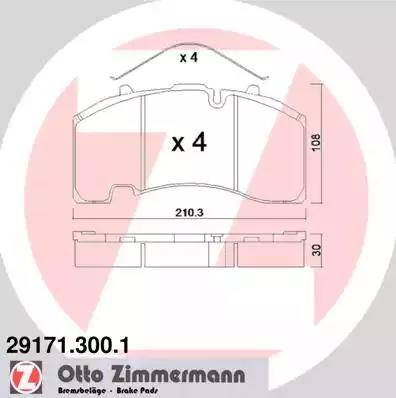 Zimmermann 29171.300.1 - Гальмівні колодки, дискові гальма autozip.com.ua