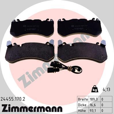Zimmermann 24455.170.2 - Гальмівні колодки, дискові гальма autozip.com.ua