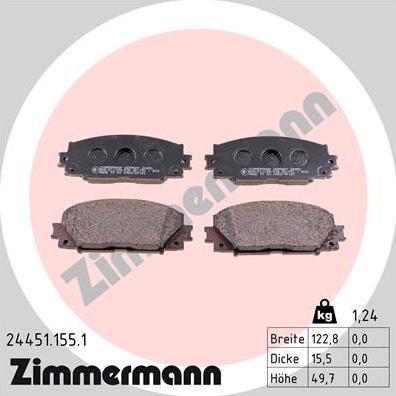 Zimmermann 24451.155.1 - Гальмівні колодки, дискові гальма autozip.com.ua