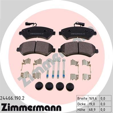 Zimmermann 24466.190.2 - Гальмівні колодки, дискові гальма autozip.com.ua