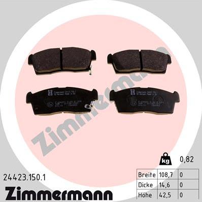 Zimmermann 24423.150.1 - Гальмівні колодки, дискові гальма autozip.com.ua