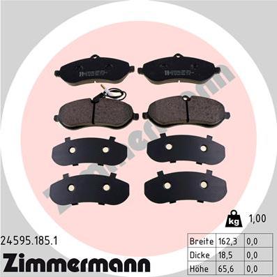 Zimmermann 24595.185.1 - Гальмівні колодки, дискові гальма autozip.com.ua