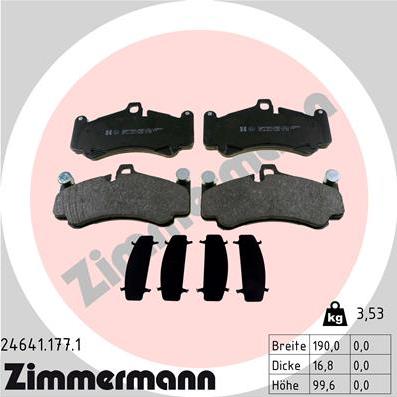 Zimmermann 24641.177.1 - Гальмівні колодки, дискові гальма autozip.com.ua