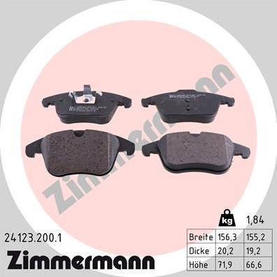 Zimmermann 24123.200.1 - Гальмівні колодки, дискові гальма autozip.com.ua