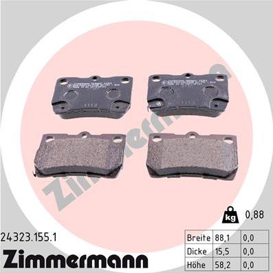 Zimmermann 24323.155.1 - Гальмівні колодки, дискові гальма autozip.com.ua