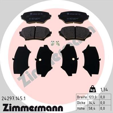 Zimmermann 24297.145.1 - Гальмівні колодки, дискові гальма autozip.com.ua