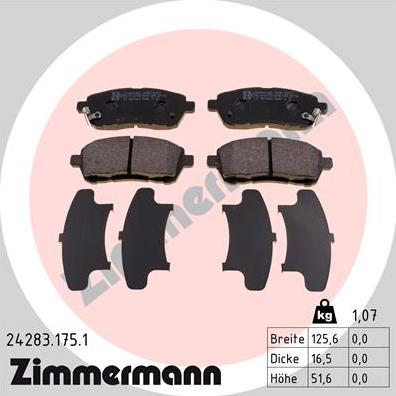Zimmermann 24283.175.1 - Гальмівні колодки, дискові гальма autozip.com.ua