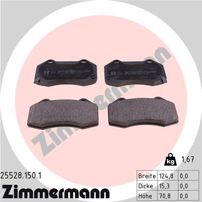 Zimmermann 25528.150.1 - Гальмівні колодки, дискові гальма autozip.com.ua