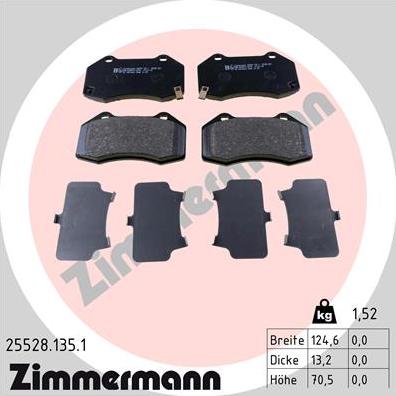 Zimmermann 25528.135.1 - Гальмівні колодки, дискові гальма autozip.com.ua
