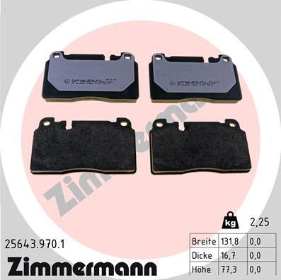 Zimmermann 25643.970.1 - Гальмівні колодки, дискові гальма autozip.com.ua