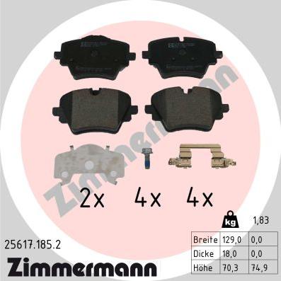 Zimmermann 25617.185.2 - Гальмівні колодки, дискові гальма autozip.com.ua