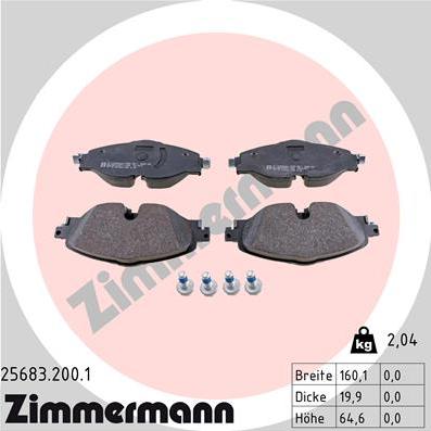 Zimmermann 25683.200.1 - Гальмівні колодки, дискові гальма autozip.com.ua