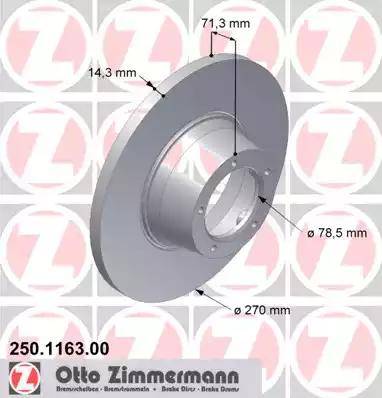 Zimmermann 250.1163.00 - Гальмівний диск autozip.com.ua