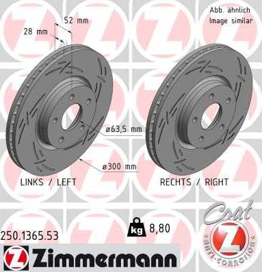 Zimmermann 250.1365.53 - Гальмівний диск autozip.com.ua
