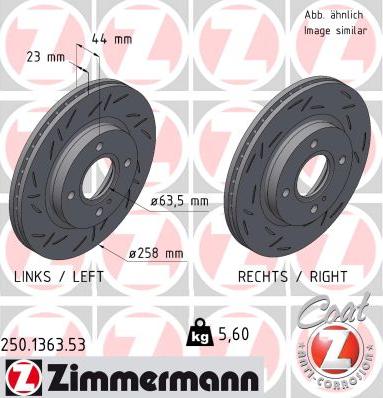 Zimmermann 250.1363.53 - Гальмівний диск autozip.com.ua