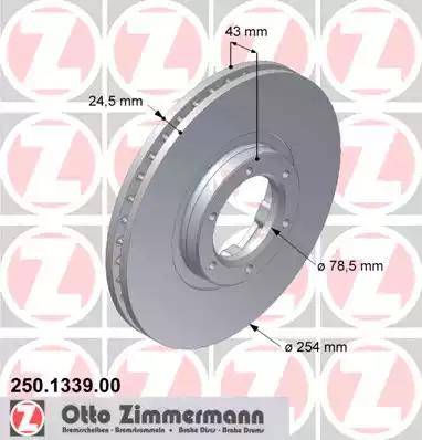 Zimmermann 250.1339.00 - Гальмівний диск autozip.com.ua