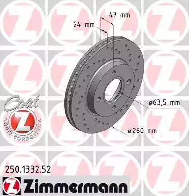 Zimmermann 250.1332.52 - Гальмівний диск autozip.com.ua