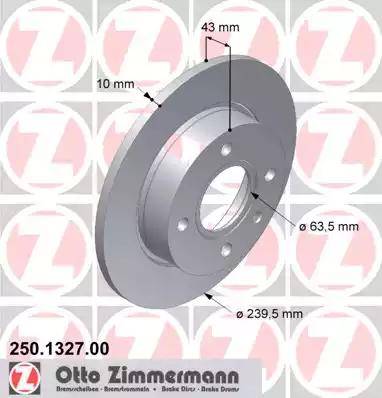 Zimmermann 250.1327.00 - Гальмівний диск autozip.com.ua